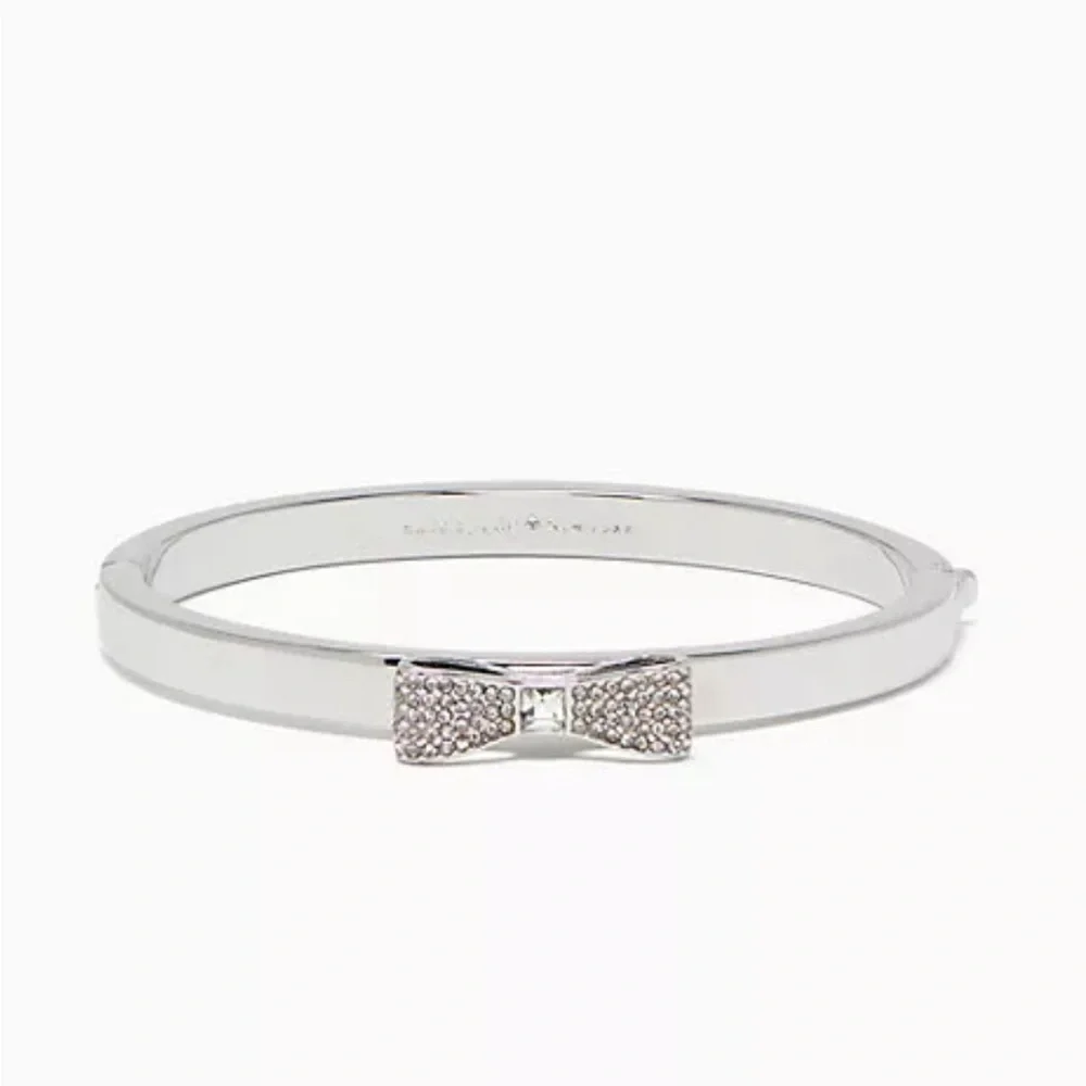 Kate Spade ♠️ Pave Silver Bow Set - Picture 6 of 6